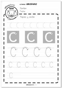 Ficha letras para imprimir - aprender a leer - Actividad Abecedario - Letra C 