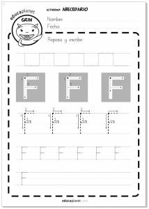 Abecedario - Actividad grafomotricidad - Letra F