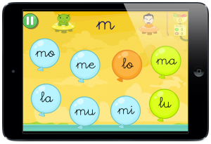 Juegos para aprender a leer sílabas letra enlazada globos