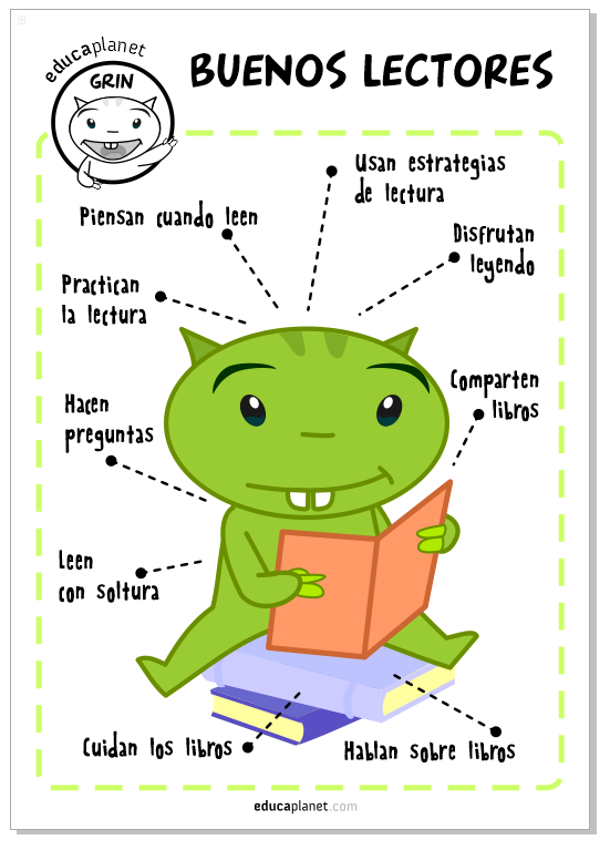 Poster Buenos lectores Grin Leer