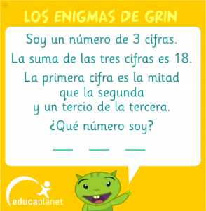 Grinenigma número 3 cifras matemáticas 