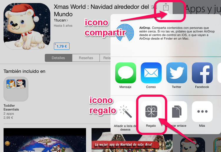 Regalar una app