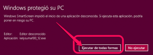 Aviso Smartscreen Instalación ejecutable Educaplanet