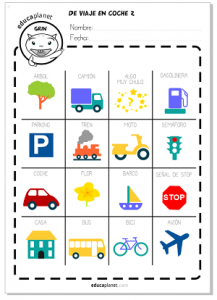 Viaje En Coche Bingo Gratis Y Actividades Para Jugar Con Los Peques Educaplanet Apps