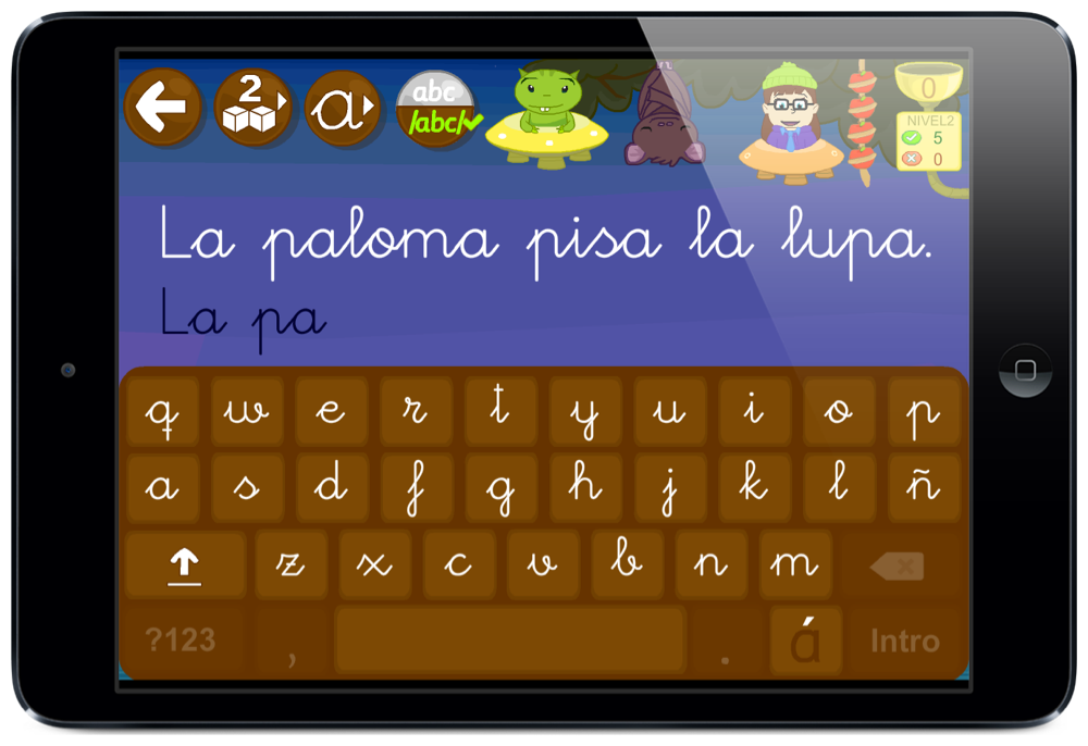 Juego app Teclea y copia la frase