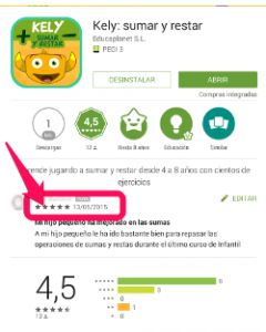 Valorar apps en Google Play