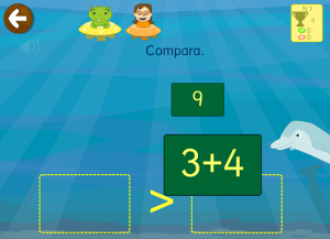 Juego matemáticas comparar numeros