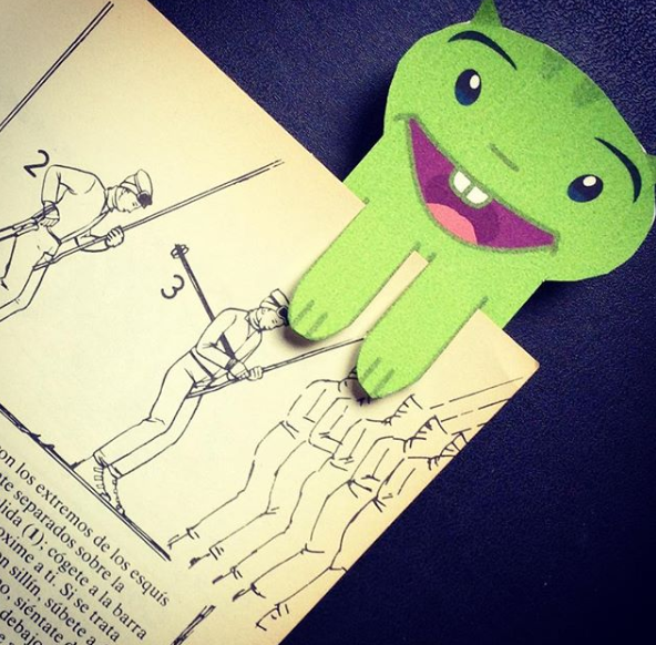 marcapagina grin alien cute bookmark free