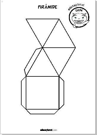 desarrollo pirámide papel imprime recorta 