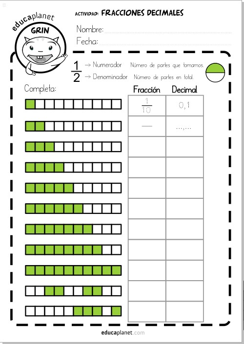 Ejercicios De Fracciones Decimales Matemáticas Educaplanet Apps