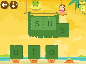 Juego app cangrejo completa silabas