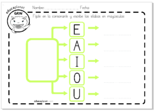 Escribir sílabas mayúsculas