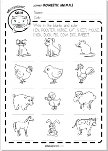 domestic animals printable worksheet free