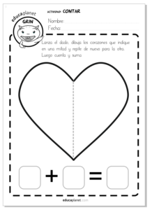 san valentin matematicas infantil actividad contar