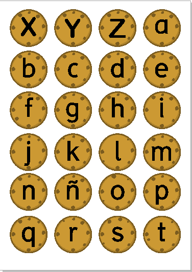 abecedario sonido bote galletas minúsculas mayúsculas