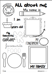 All about me FREE worksheet