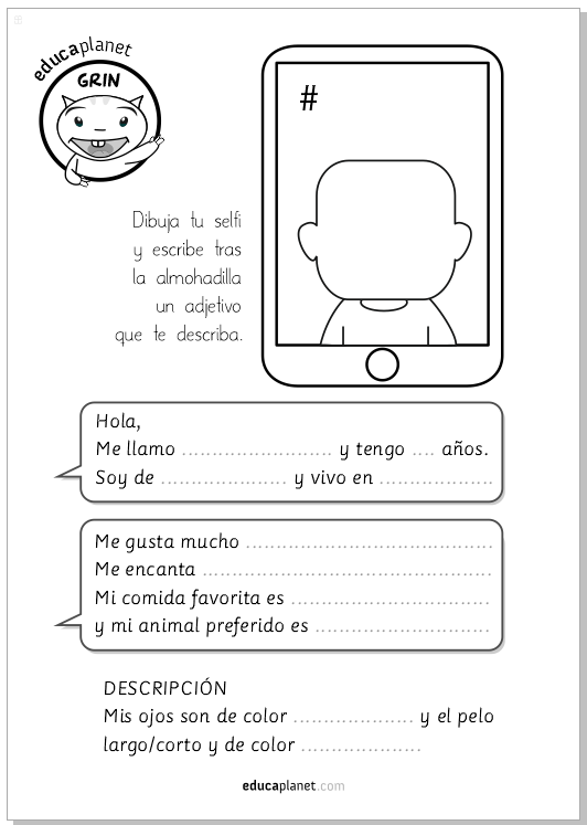 Actividad Imprimible Gratis Todo Sobre Mi Ficha Repaso Educaplanet Apps