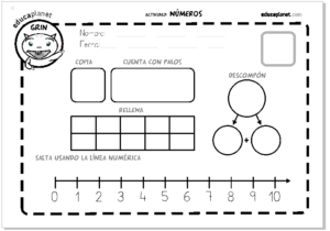 números dado infantil educaplanet ficha gratis