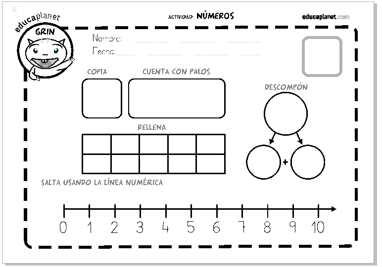 números dado infantil educaplanet ficha gratis