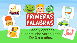 Primeras palabras Grin y Uipi Aplicación infantil aprender a leer 