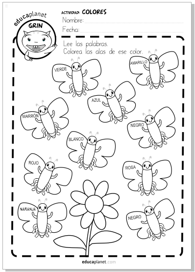 Colorea Mariposas Infantil Gratis Aprender Colores