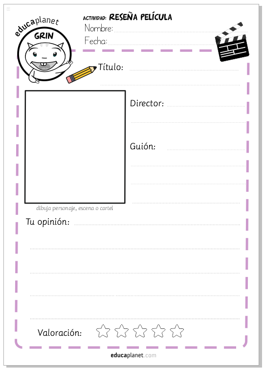Ficha crítica Película Educaplanet diseño EB