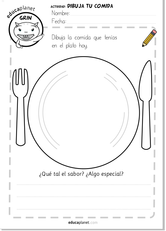 Diario de cuarentena: Dibuja lo que has desayunado hoy o comido o cenado. 
