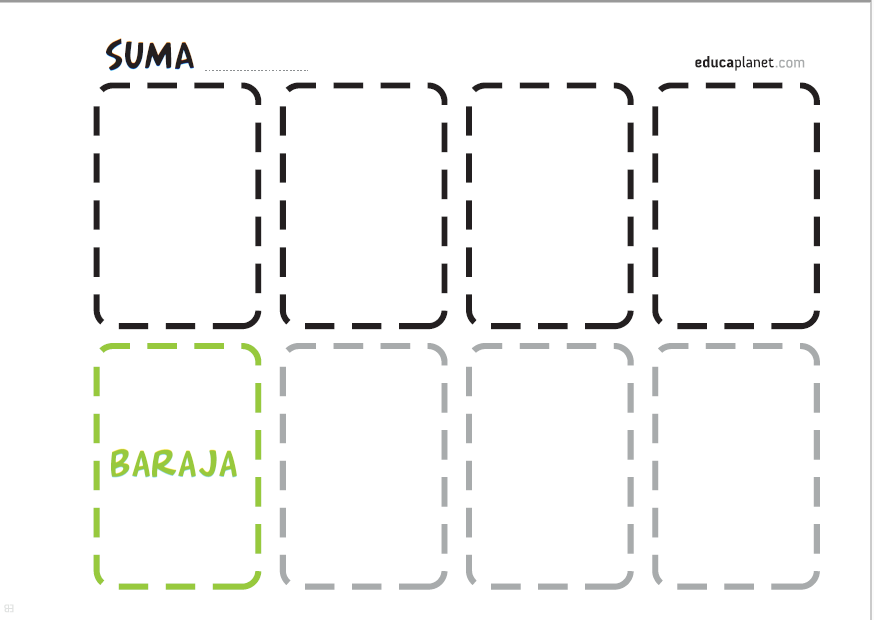 Ejercicios sumar 10 baraja póker