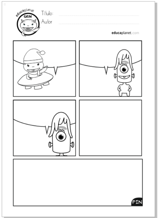 escribir comic grin alien educaplanet gorro