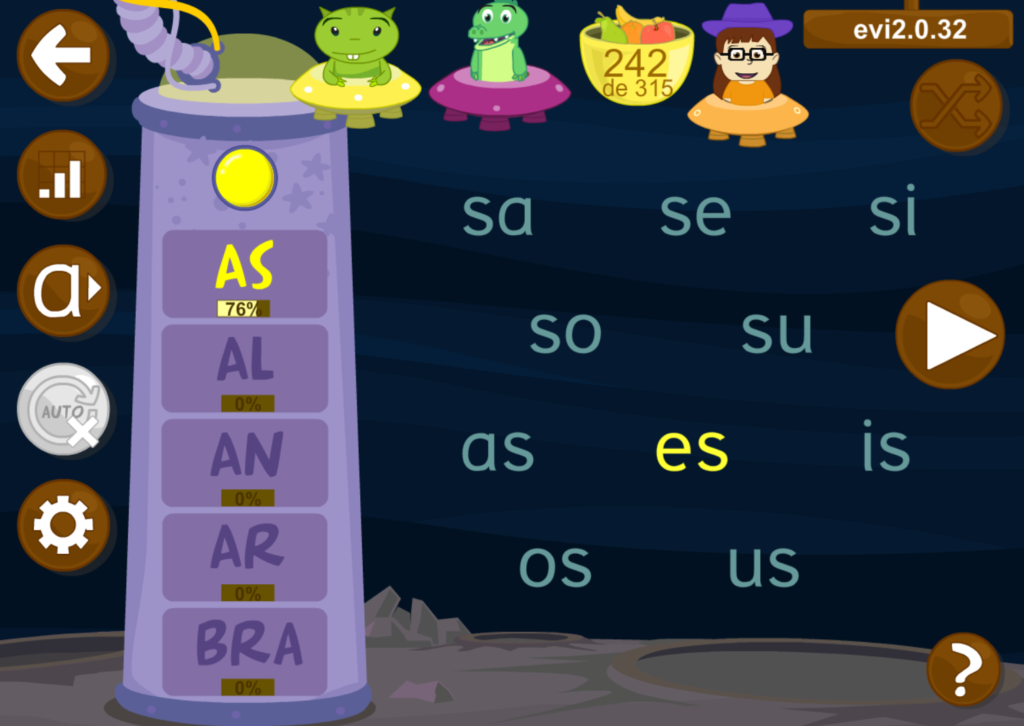 juegos interactivos para dificultades lectoras: ejercicio sílabas inversas 