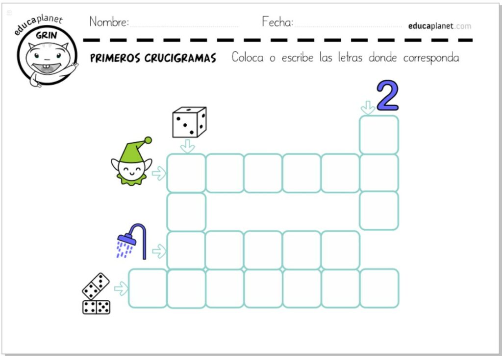 Mis primeros crucigramas infantil gratis