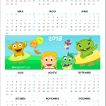 calendario 2018 infantil para imprimir