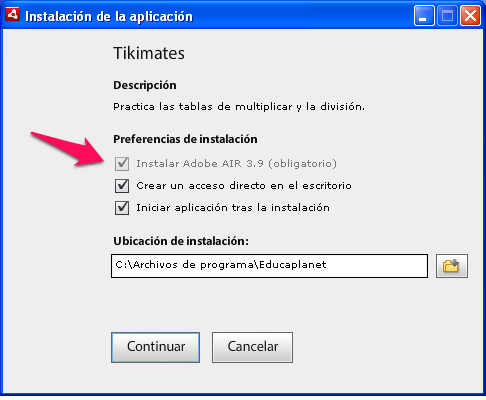 Instalación Tikimates