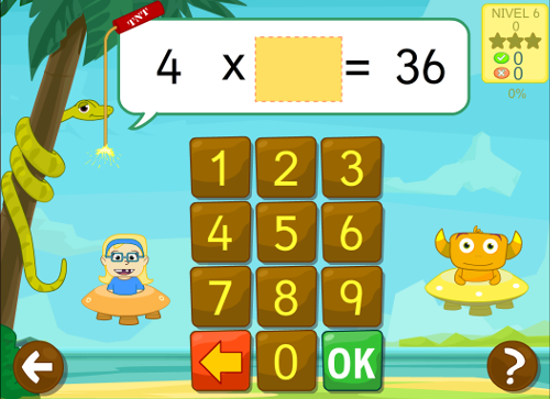 Serpiente de Tikimates: completa la operación Juego para tablas de multiplicar